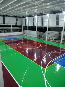 Estrutura metálica e Construção de quadra poliesportiva